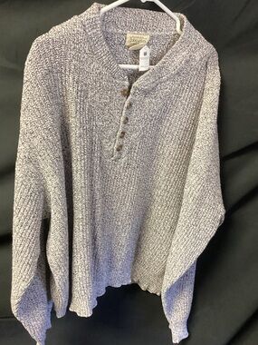 St. John's Bay Heathered Gray Knit Henley Sweater